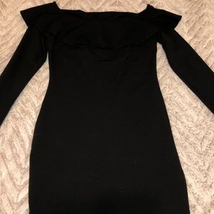 off the shoulder mid dress